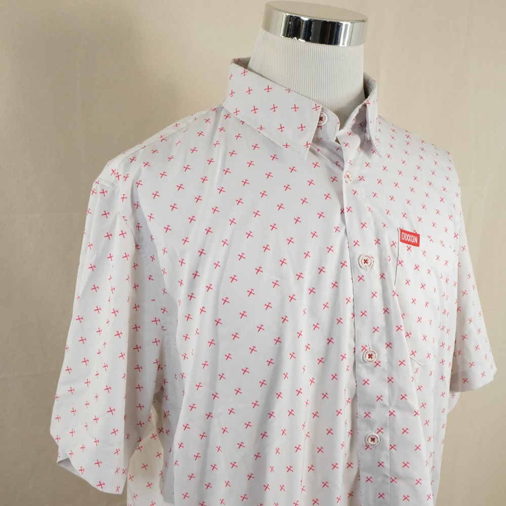 Dixxon XL Regular The Finney Shirt Hammer Wrench Print D-Lite White Red Mens